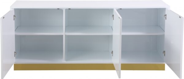 Cosmopolitan Lacquer Finish And Stainless Steel Sideboard / Buffet