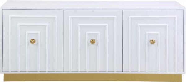 Cosmopolitan Lacquer Finish And Stainless Steel Sideboard / Buffet