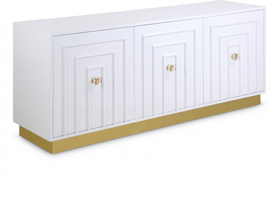 Cosmopolitan Lacquer Finish And Stainless Steel Sideboard / Buffet