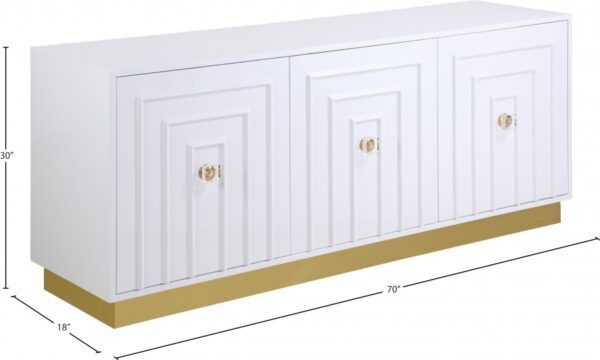 Cosmopolitan Lacquer Finish And Stainless Steel Sideboard / Buffet