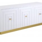 Cosmopolitan Lacquer Finish And Stainless Steel Sideboard / Buffet