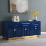 Cosmopolitan Lacquer Finish And Stainless Steel Sideboard / Buffet