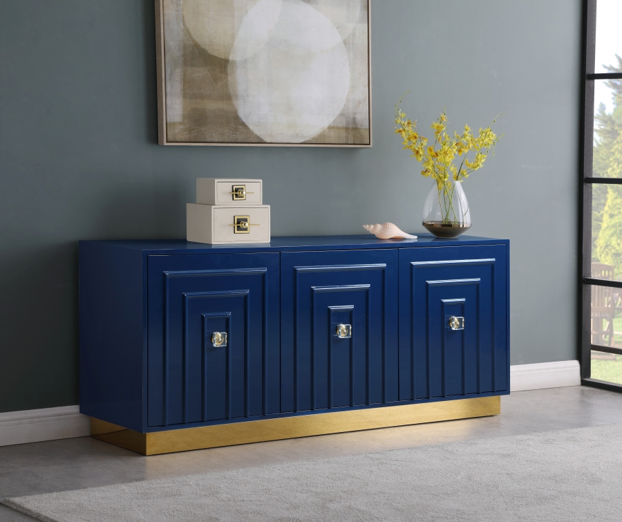 Cosmopolitan Lacquer Finish And Stainless Steel Sideboard / Buffet
