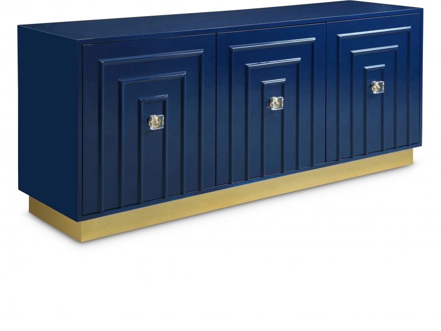 Cosmopolitan Lacquer Finish And Stainless Steel Sideboard / Buffet