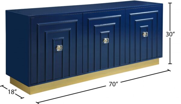 Cosmopolitan Lacquer Finish And Stainless Steel Sideboard / Buffet