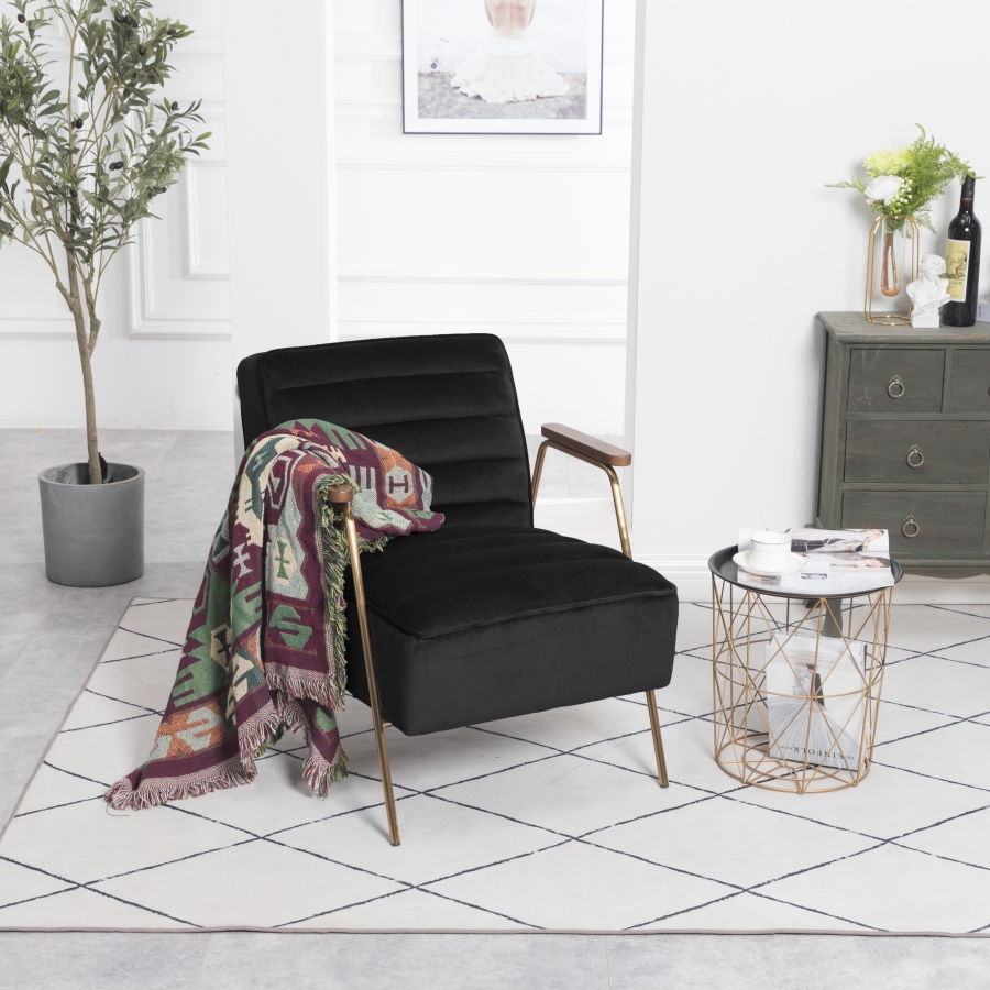 Woodford Velvet Upholstered Accent Chair