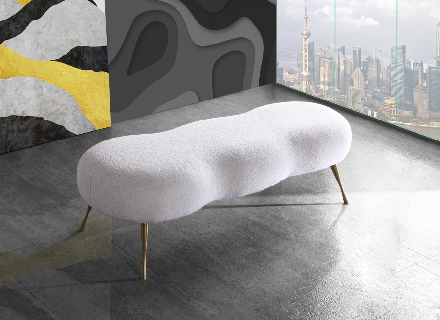 Nube Faux Sheepskin Fur Upholstered Bench