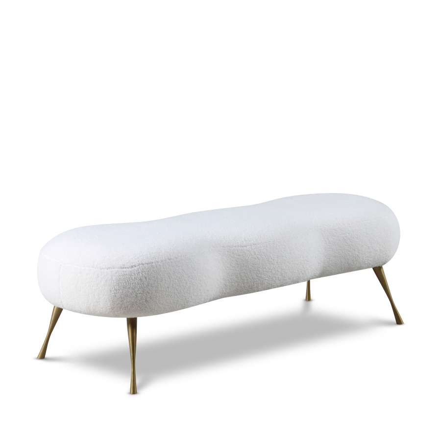 Nube Faux Sheepskin Fur Upholstered Bench