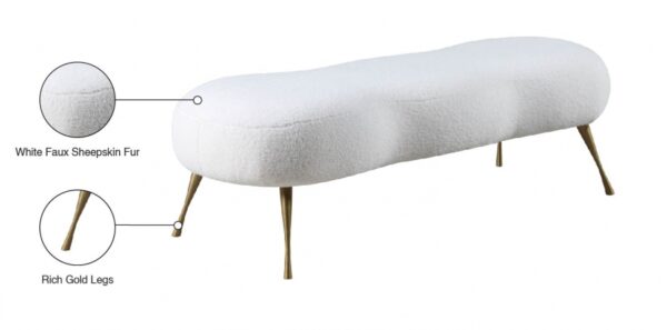 Nube Faux Sheepskin Fur Upholstered Bench