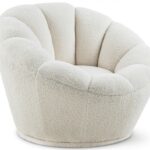 Dream Faux Sheepskin Fur Upholstered Swivel Accent Chair