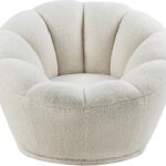Dream Faux Sheepskin Fur Upholstered Swivel Accent Chair