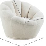 Dream Faux Sheepskin Fur Upholstered Swivel Accent Chair