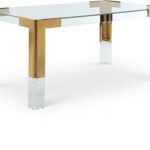 Casper 60" Glass Top, Acrylic And Steel Base Dining Table