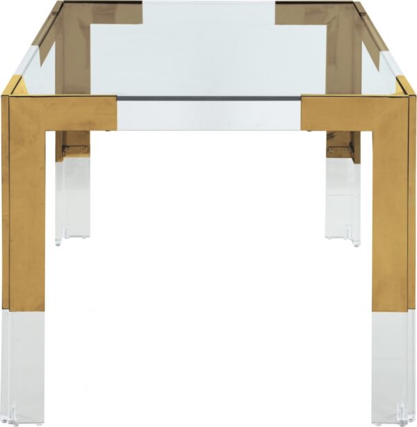 Casper 60" Glass Top, Acrylic And Steel Base Dining Table