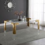 Casper 60" Glass Top, Acrylic And Steel Base Dining Table