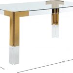 Casper 60" Glass Top, Acrylic And Steel Base Dining Table