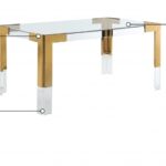 Casper 60" Glass Top, Acrylic And Steel Base Dining Table