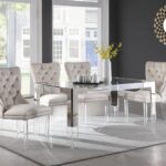 Casper 60" Glass Top, Acrylic And Steel Base Dining Table