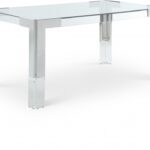 Casper 60" Glass Top, Acrylic And Steel Base Dining Table