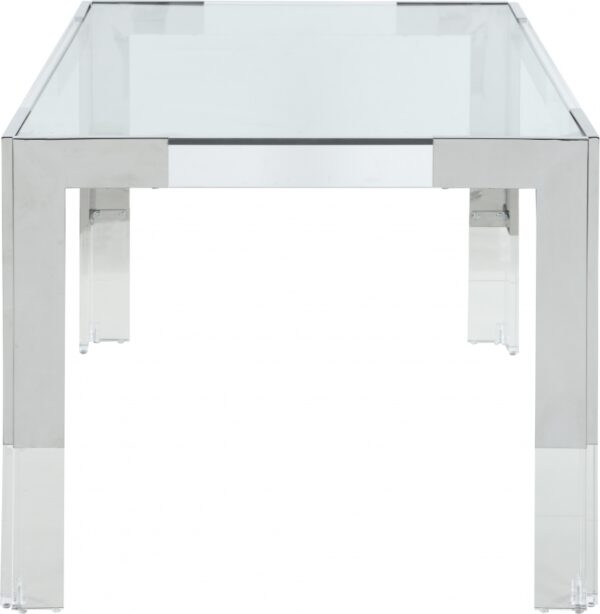 Casper 60" Glass Top, Acrylic And Steel Base Dining Table