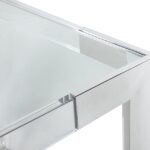 Casper 60" Glass Top, Acrylic And Steel Base Dining Table