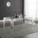 Casper 60" Glass Top, Acrylic And Steel Base Dining Table