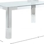 Casper 60" Glass Top, Acrylic And Steel Base Dining Table