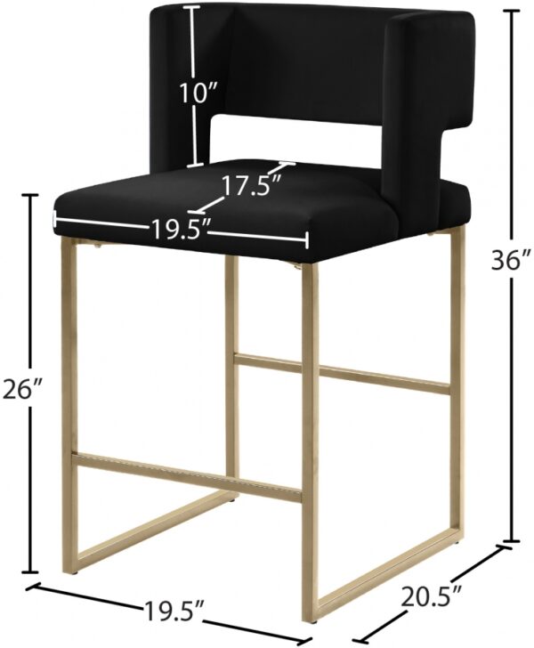 Caleb Velvet Upholstered Counter Stool