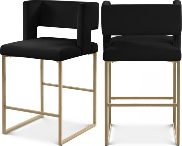 Caleb Velvet Upholstered Counter Stool