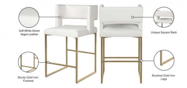 Caleb Vegan Leather Upholstered Counter Stool