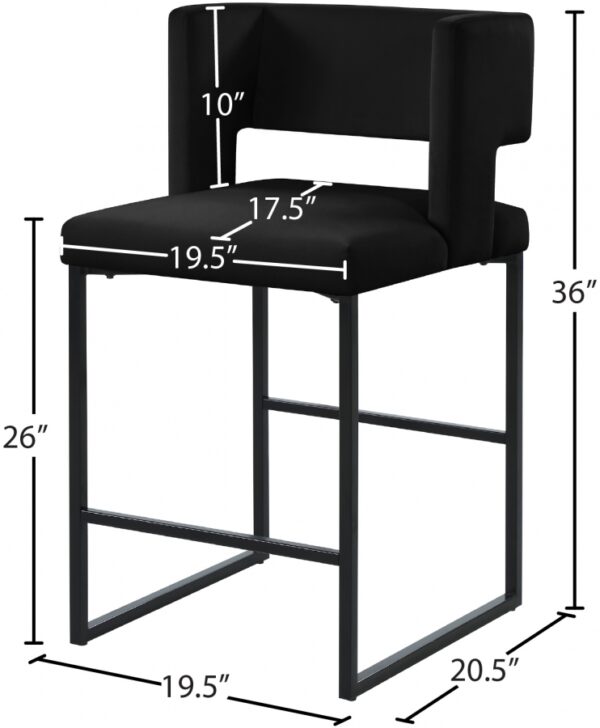 Caleb Velvet Upholstered Counter Stool