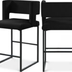 Caleb Velvet Upholstered Counter Stool