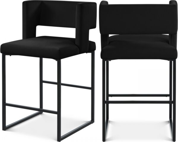 Caleb Velvet Upholstered Counter Stool