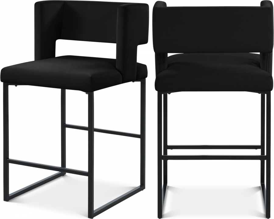 Caleb Velvet Upholstered Counter Stool