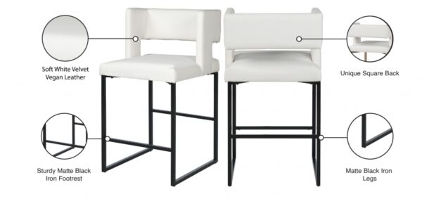 Caleb Vegan Leather Upholstered Counter Stool