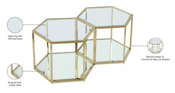 Sei Glass And Steel 2pc. Modular Coffee Table