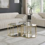 Sei Glass And Steel 3pc. Modular Coffee Table