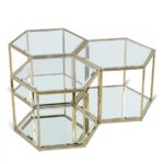 Sei Glass And Steel 3pc. Modular Coffee Table