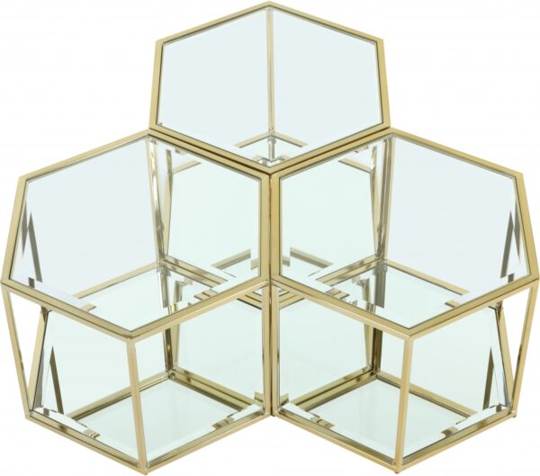 Sei Glass And Steel 3pc. Modular Coffee Table