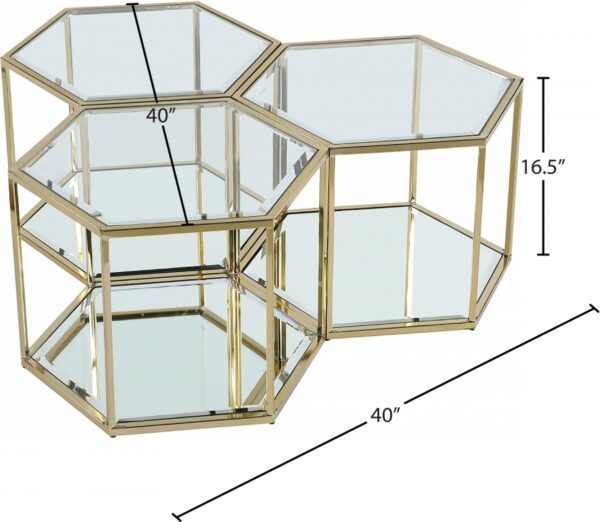 Sei Glass And Steel 3pc. Modular Coffee Table