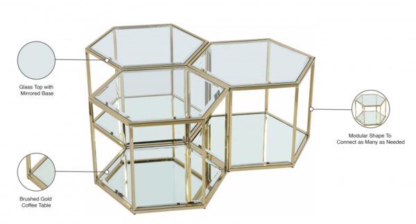 Sei Glass And Steel 3pc. Modular Coffee Table