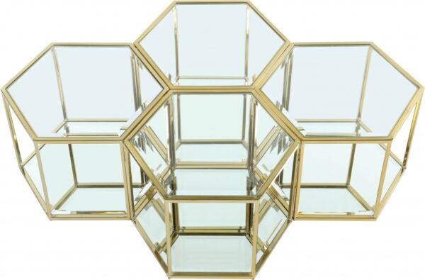 Sei Glass And Steel 4pc. Modular Coffee Table