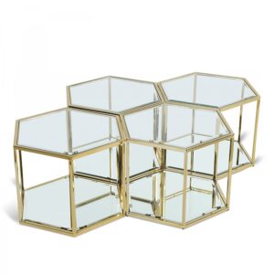 Sei Glass And Steel 4pc. Modular Coffee Table