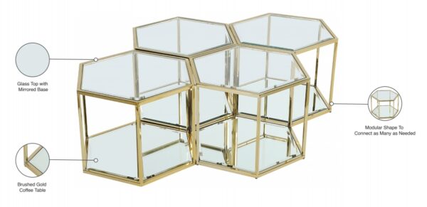 Sei Glass And Steel 4pc. Modular Coffee Table