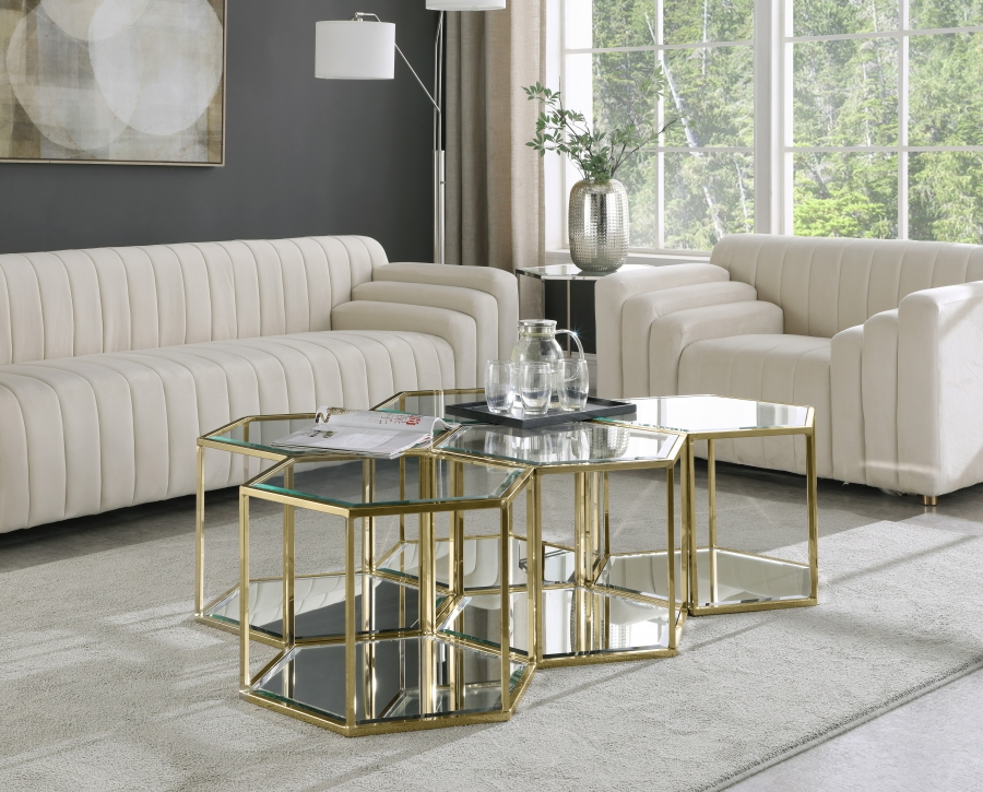 Sei Glass And Steel 5pc. Modular Coffee Table
