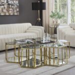 Sei Glass And Steel 7pc. Modular Coffee Table
