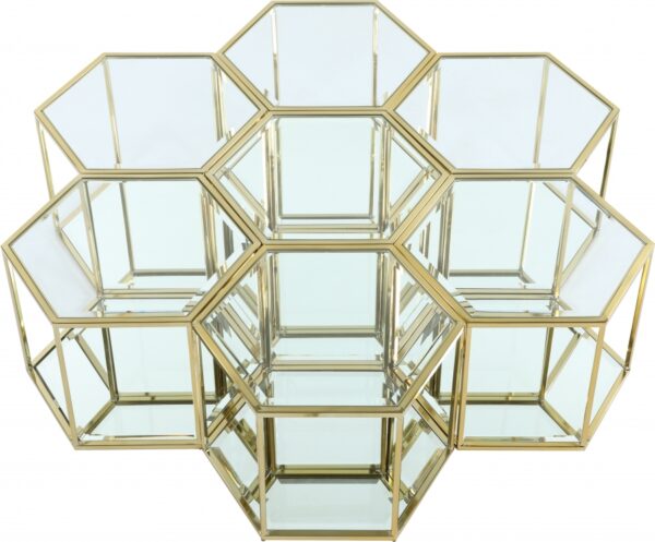 Sei Glass And Steel 7pc. Modular Coffee Table