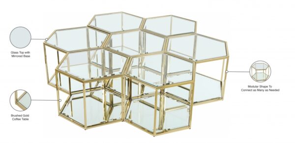 Sei Glass And Steel 7pc. Modular Coffee Table