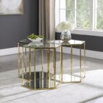 Sei 3 Piece Glass And Steel Modular End / Side Table