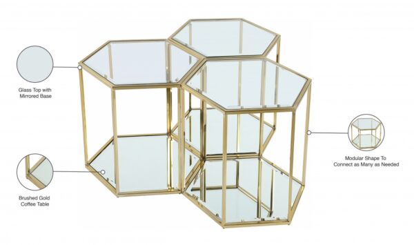 Sei 3 Piece Glass And Steel Modular End / Side Table